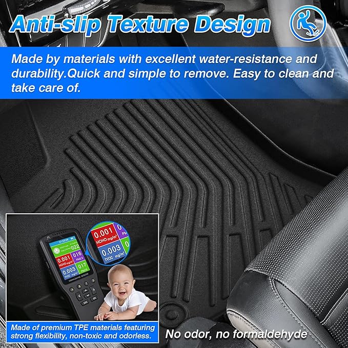 Cartist Floor Mats Custom Fit for Kia Forte 2019-2024 All Weather Floor Liners for Forte Accessories, 1st & 2nd Row, Heavy Duty TPE Waterproof