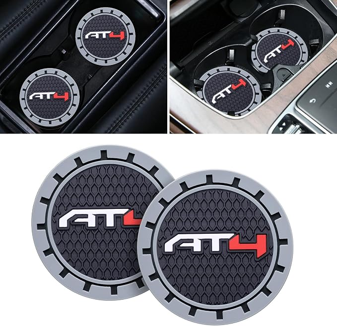 Car Cup Coaster, 2PCS Universal Non-Slip Cup Holders, Compatible with GMC AT4 Car Cup Holder Coasters,Car Drink Coaster Holder Accessory, Black