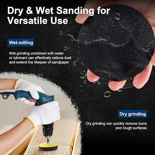 199 PCS 3 Inch Wet Dry Sanding Discs 60-10000 Grit Hook and Loop Sandpaper | Headlight Restoration Kit Drill Sanding Attachment Polishing Kit with Rotary Tools for Auto Metal Glass Resin Wood Jewelry