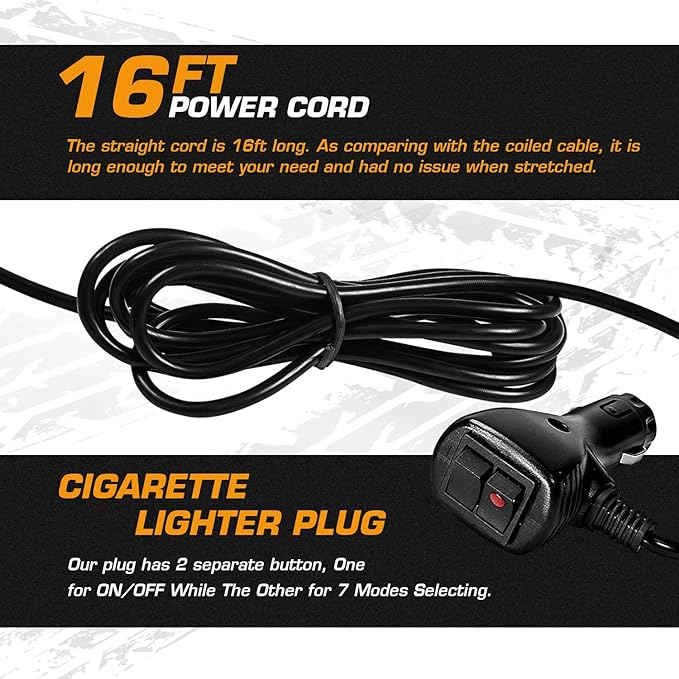 LINKITOM LED Strobe Light, 12V-24V Amber 40 LED Warning Safety Flashing Beacon Lights with Magnetic and 16 ft Straight Cord for Vehicle Forklift Truck Tractor Golf Carts UTV Car Bus