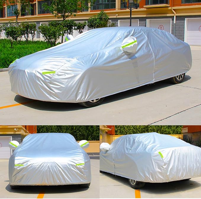KouKou Oxford Car Cover Waterproof All Weather for Automobiles, Fit Sedan Toyota Corolla, Hyundai Elantra, Mazda 3, Nissan Sentra, BMW 3 Series, Lexus IS250,etc (185 X 70 X 59 inch)