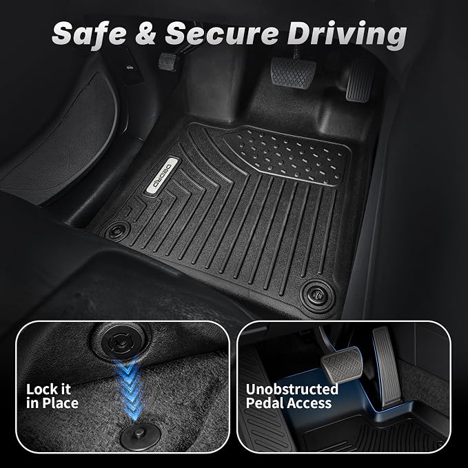 OEDRO Floor Mats Compatible with 2016-2017 Subaru Crosstrek, 2012-2016 Impreza, 2015-2021 WRX/WRX STi, 2013-2015 XV Crosstrek (Subaru/XV/Crosstrek/only), 1st and 2nd Row Floor Liners Black