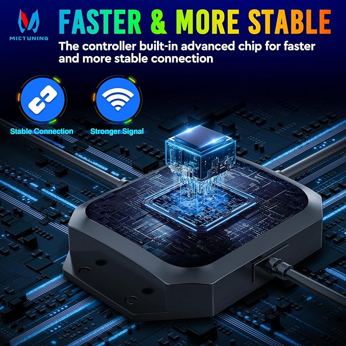 MICTUNING C2+ RGB+IC Chasing Color Ultra-Bright 12 Pods LED Rock Lights | Switch Wiring Kit, Extra Extensions, Aluminum Housing, IP68 Waterproof, Series/Parallel, Up to 24 Pods, Music Sync Mode