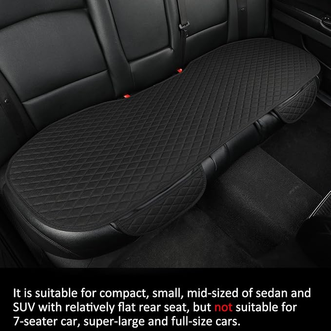 West Llama Linen Car Seat Covers,Bottom Seat Covers for Cars Include 1 Pair Front Driver Seat Pad Mat and 1 Rear Bench Cover Universal Fits 90% Vehicles,SUVs,Cars,Sedans(3Piece-Black)