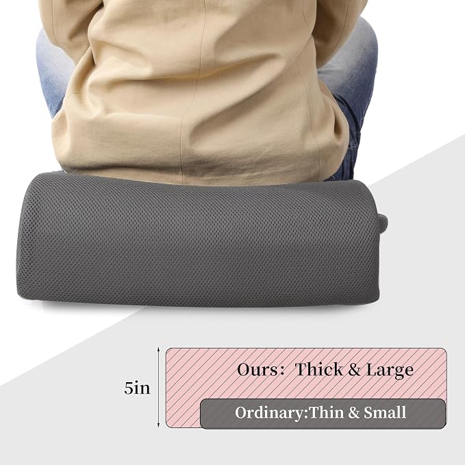 MABOZOO Extra Thick Chair Cushions,Office Chair Booster Seat Cushion to Raise Seat Height for Pain Relief,18 x 16 x 6 inch Non Slip Memory Foam Thick Cushion with Carry Handle(Dark Grey)