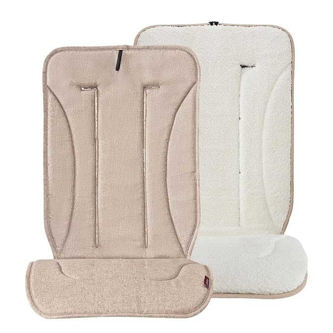 Momcozy Reversible Stroller Cushion | Universal Breathable Stroller Liner | Winter Warm Car Seat Liners | Crib Carriage Cushion Pad | Plush for Winter Use &Soft Fabric for All-Season Comfort