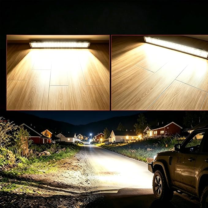 LED Light Bars Kits (2) 26 Inch 300W (4) 4 Inch 72W Flood Spot 12V 24V Bumper Combo Waterproof Slim Work Off Road Driving Pods for Truck ATV Tractor SUV 4X4 Jeep UTV