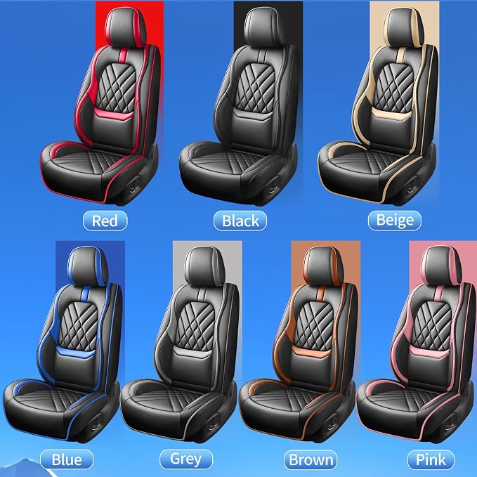 Fit Kicks Car Seat Covers Compatible with Nissan Kicks 2018-2025 2026 S SR SV-Premium Leather,Waterproof,Breathable,Airbag Compatible &All-Weather Seat Cushion Protecto(Full Set,Black)