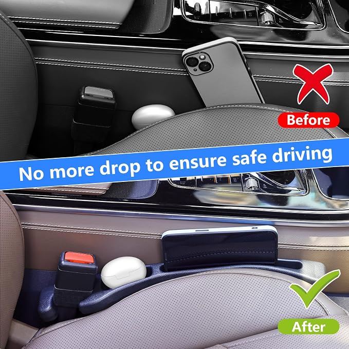 LLXGAB【Compatible with Volkswagen Tiguan Seat Gap Filler,No Drop Seat Guard Compatible with Volkswagen Tiguan,Drop Seat Guards for Cars(2Pcs),Emergency Keychain Car Escape Tool(2Pcs)
