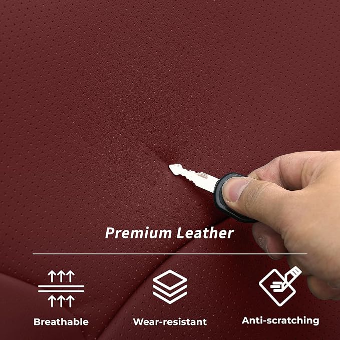 coverdream Sienna Car Seat Covers Custom Fit for 2011-2020 Toyota Sienna XLE,Limited,Limited Premium,2nd Row Captain Seats w/Leg Rest,Waterproof Leather Seat Protector(Full Set,Wine Red)