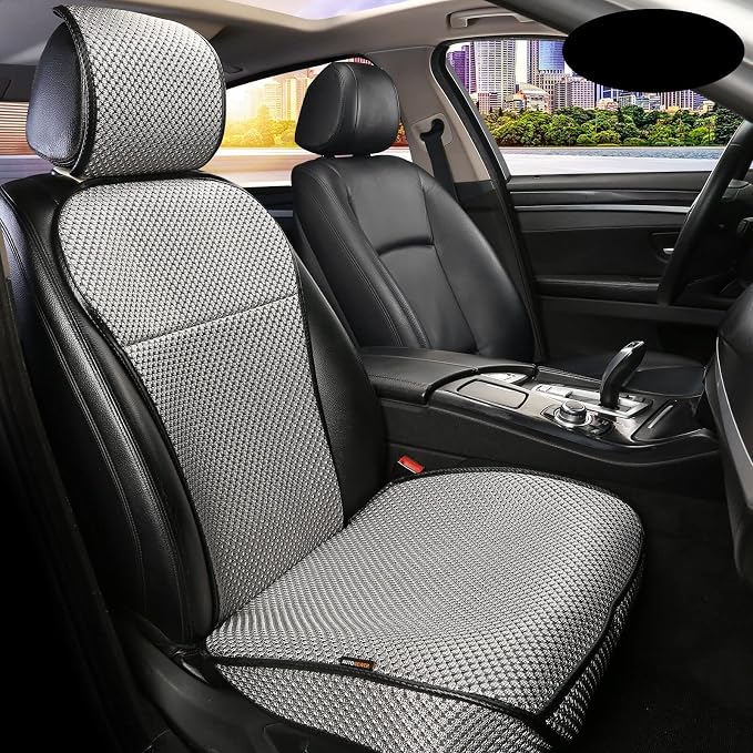 Auto Newer Luxury Breathable Car Seat Cover Fit Four Seasons, Universal Front of Car Seat Cushions, Bottom Seat Covers of Full Wrapped Edge,Universal Fit for 95% Cars,SUV,Pickup,Van(Grey,1PCS)