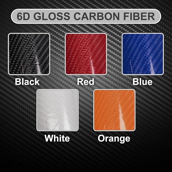 Lypumso 6D Carbon Fiber Vinyl Wrap Roll, Glossy Car Wrap Film Featuring Bubble Free Air Release Technology, Car Moto DIY Interior Exterior Decoration (Carbon Fiber Blue, 1ft x 5ft)