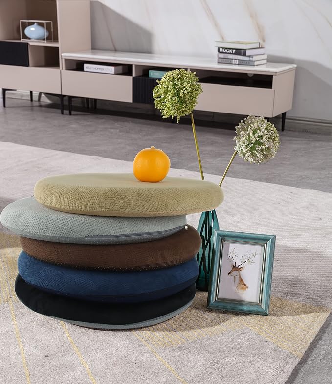 Sigmat Memory Foam Seat Cushion Anti-Slip Soft Round Stool Cushion Chair Pad 13 Inch Geometric