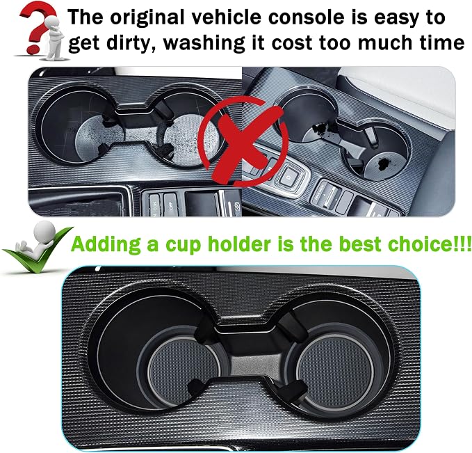for Honda Civic Accessories 2026 2025 2024 2023 2022 Cup Holder Inserts Center Console Liner 3D Silicone Cup Holder Coaster Protector Mat Pad Non-Slip Interior Decoration for Civic 3Pcs (Gray)