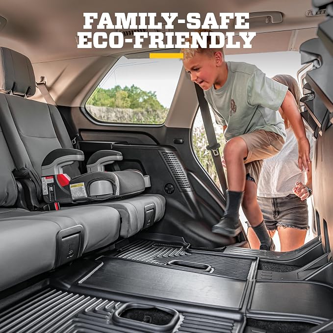 Husky Liners Weatherbeater Floor Mats | Fits Various 2007-2014 Cadillac Escalade & ESV, GMC Yukon, Chevrolet Suburban 1500, Tahoe, Silverado/Sierra (See Description) | Front Row, 2-pc Black - 18201