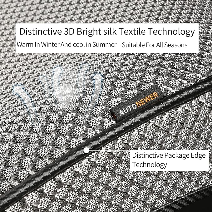 Auto Newer Luxury Breathable Car Seat Cover Fit Four Seasons, Universal Front of Car Seat Cushions, Bottom Seat Covers of Full Wrapped Edge,Universal Fit for 95% Cars,SUV,Pickup,Van(Grey,1PCS)