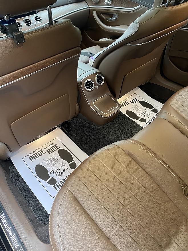 White Car Paper Floor Mats,100Pcs Vehicles Disposable Floor Pads,Temporary Cars Floor Protector,Automotive Mat Covers Protector,Detailing Detail Wash,Temporary Sticky 16x20inch