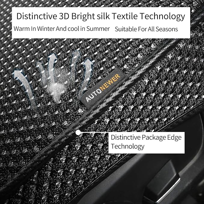 Auto Newer Luxury Breathable Car Seat Cover Fit Four Seasons, Universal Front of Car Seat Cushions, Bottom Seat Covers of Full Wrapped Edge,Universal Fit for 95% Cars,SUV(Black+Grey,2PCS)