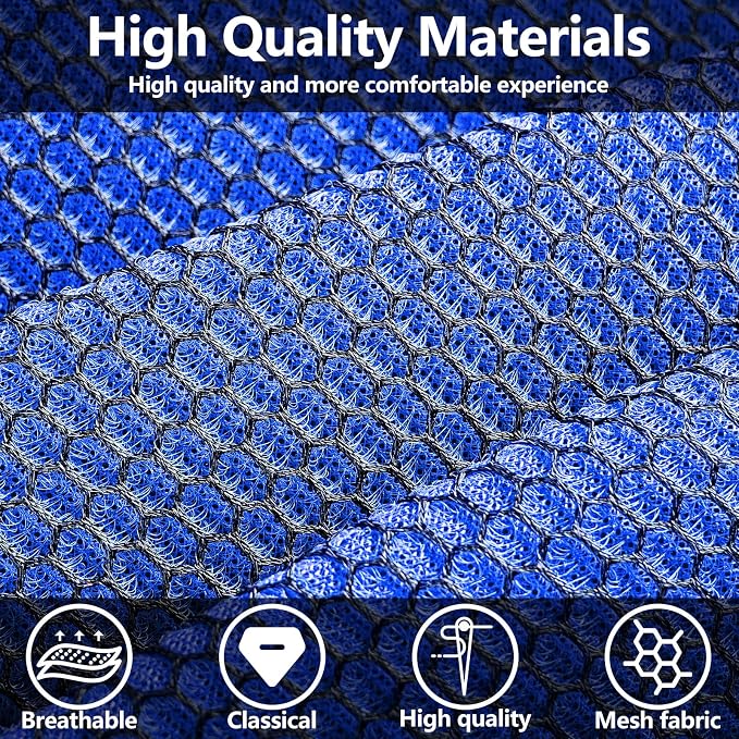 HChengkikz Car Seat Covers, Air Mesh, Breathable (Black + Blue) | Airbag Compatible, Automotive Comfort Protection, Universal Fit for Most Cars,Trucks,SUVs