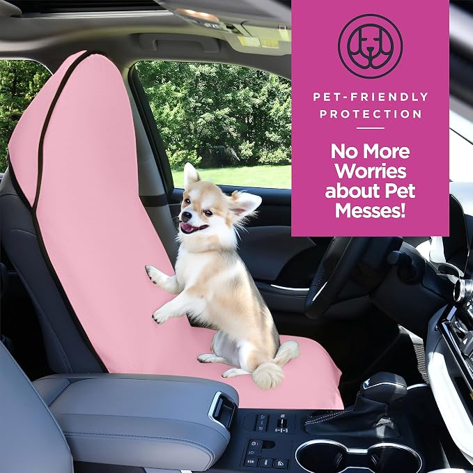 lebogner Waterproof Sweating Car Seat Cover for Post Gym Workout, Running, Swimming, Beach and Hiking, Universal Fit Anti-Slip Bucket Seat Protector for Cars, SUVs and Trucks, Machine Washable, Pink