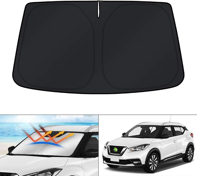 KUST Windshield Sun Shade for 2018-2023 2024 Nissan Kicks Accessories Sunshade Window Sun Visor Protector Foldable Blocks UV Rays Keep Your Car Cooler