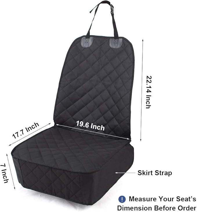 HONEST OUTFITTERS Dog Car Seat Cover, Pet Front Cover for Cars, Trucks, and Suv's - Waterproof & Nonslip Dog Seat Cover,(Front Seat)