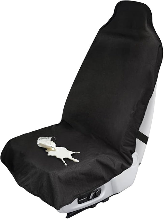 Waterproof Car Seat Cover Towel, Universal Fit Seat Protector for Cars and Small SUVs Anti-Slip Front Seat Protectors for Gym, Pets & Travel, Black, Machine Washable