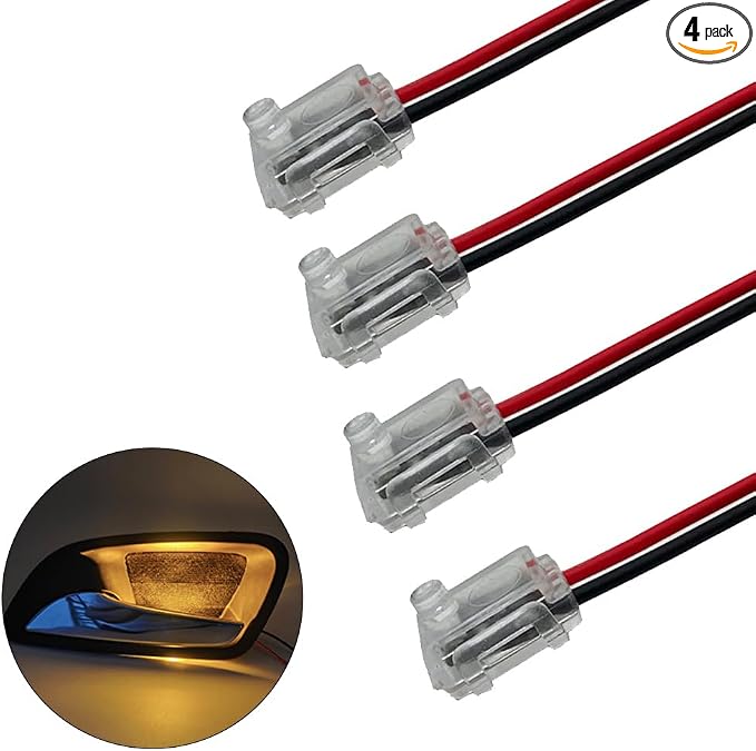 Car Door Handle Light Warm White 3200k Color Temperature LED Ambient light 12V Interior Installation Small Volume Opening 4mm Easy Installation Universal Small Car Ship Use (4PCS)