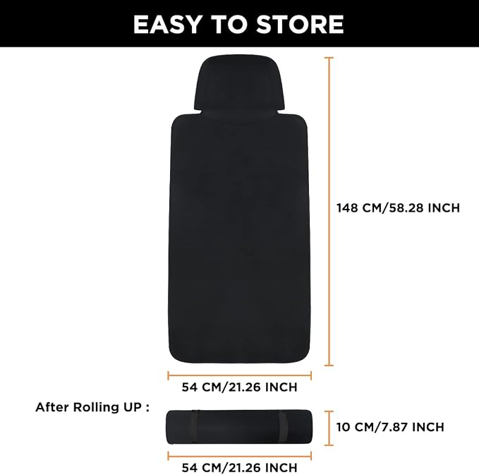 Waterproof Seat Cover, Upgraded Sweat Carseat Protector, Perfect for Universal Anti-Slip Car Truck SUV Seat, Ideal for Surfing Yoga Gym Workout, Black