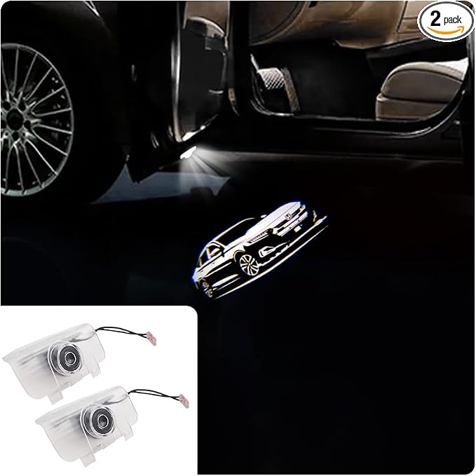 2 Pcs Accord Car LED Projector Door Shadow Light Welcome Light Laser Emblem Logo Lamps Kit Puddle Lights LED Courtesy Step Lights Ground Lamp HD Kit Replacement for Accord 9 2014-2021