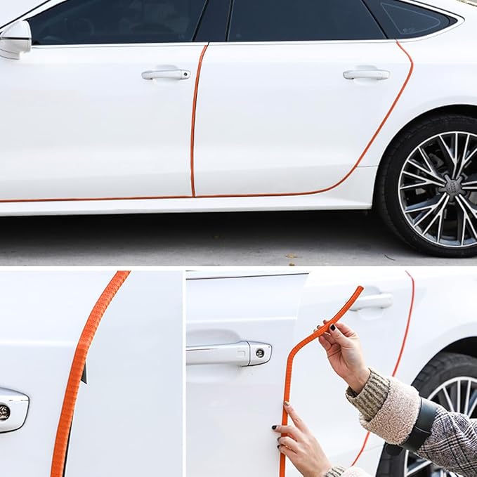 Car Door Protector Edge Guards, Universal Rubber Seal U Shape Car Door Protection, Aluminum Boat Edge Trim Guards No Glue Required, Exterior Accessories Fit for Most Cars (Coffee/10FT) | Universal fit, most cars/SUVs/trucks, rubber seal, press-on chann...