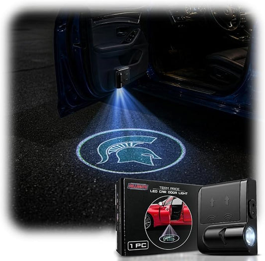 Sporticulture American Football Michigan States Spartans Car Door Lights Logo Shadow Display - Officially Licensed NCAA Car Accessories - Show Your Team Pride - Battery Powered, Universal Fit