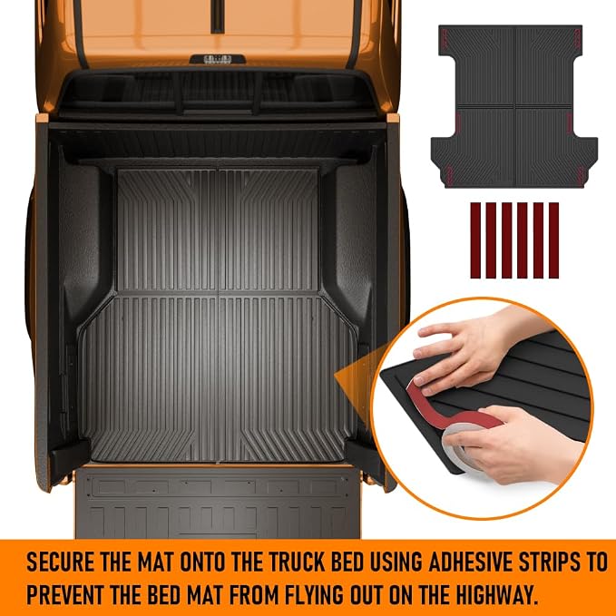G-PLUS Truck Bed Mat Fit Chevy Silverado w/5'8" Bed | Fit GMC Sierra 1500 2014-2018,All Weather Protection,Non-Slip,Custom Fit Floor Cargo Liner,TPE Full Coverage