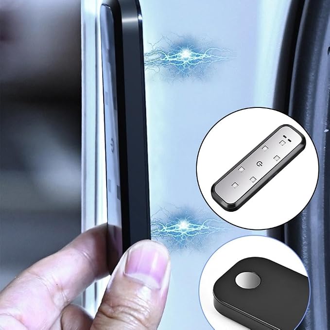 Car LED Door Lights Projector 7 Color Wireless Door Warning Lights USB Welcome Door Sill Courtesy Projection Magnetic Auto Sensing Ambient Puddle Lights (4Pcs)