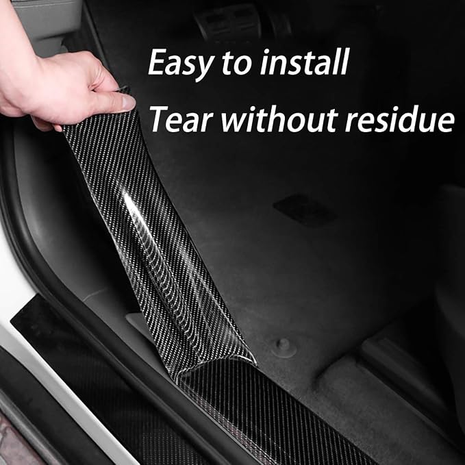 DGSL Car Door Edge Guards Door Sill Protector, 2In x 33Ft 5D Carbon Fiber Car Wrap Film, Vinyl Automotive Wrap Film Anti-Collision Fits for Most Car(Black)