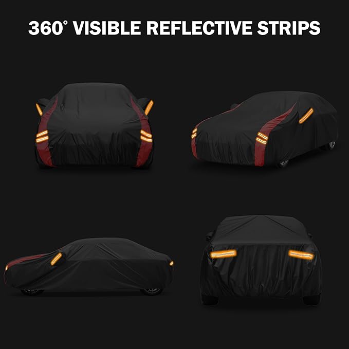 Car Cover Automobiles Waterproof All Weater Compatible with Jeep Wrangler Cover 4 Door, Outdoor Full Exterior for Covers Fits 2006-2023 JK JL