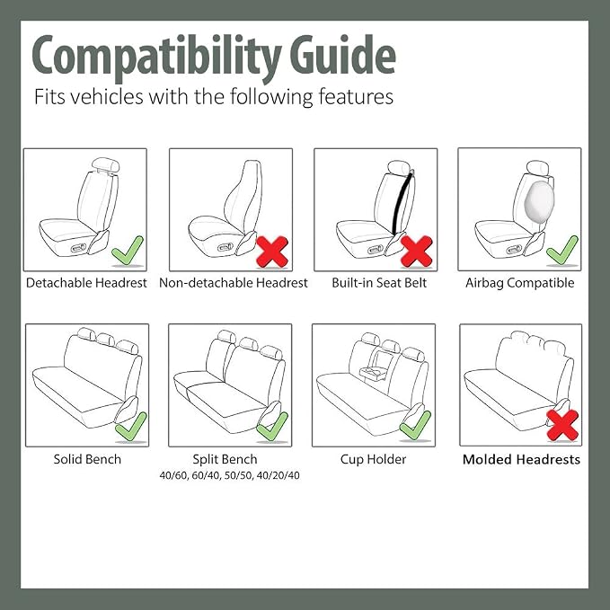 FH Group Premium Modernistic Flat Cloth Car Seat Covers – Universal Fit, Washable Seat Covers for SUV Sedan Van, Orange, Full Set