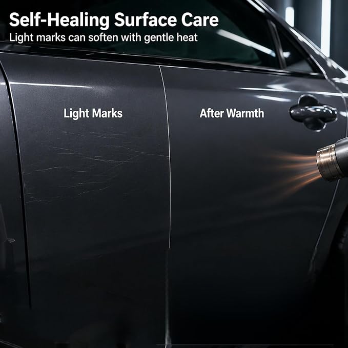 MHOO Car Premium TPH Clear Paint Protection Vinyl Film 7.5Mil Paint Protection Film Gloss Clear Self Healing Auto Bra Vinyl Wrap Invisible Scratches Car wrap (TPH7.5 Mils High-Gloss, 1X5ft)