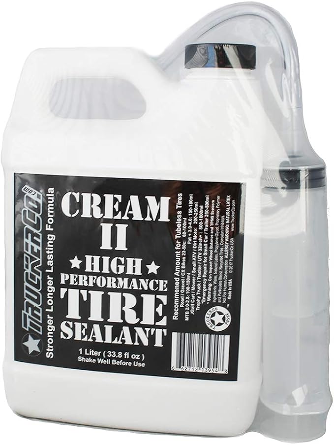 Cream 2 II Tubeless Tire Sealant TruckerCo High Performance 1 Liter/Quart