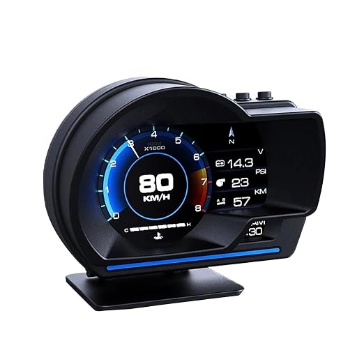 KAOLALI Car HUD Head Up Display, Car HUD Display for Digital OBD+GPS Dual System Smart Gauge Display MPH RPM Over Speeding Alarm for Most Cars After 2012