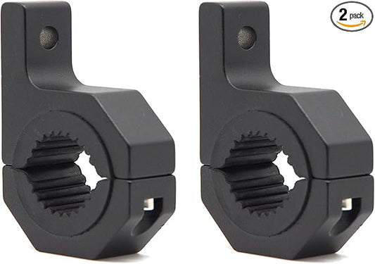 2 PCS Roll Bar Mount Brackets, 1.5" 1.75" 2" LED Light Bar Tube Clamp, Heavy Duty Aluminum Bull Bar Holder for UTV ATV SXS 4x4 Off-Road Truck Roof Rack, Black