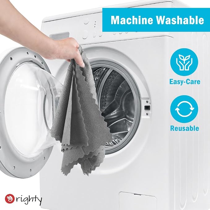 Orighty Microfiber Cleaning Cloth 5 Pack, Grey Cleaning Rags 12x11 inch | Microfiber Towels for Cars, Highly Absorbent Household Cleaning Supplies, Reusable Lint Free Cloths for House, Kitchen
