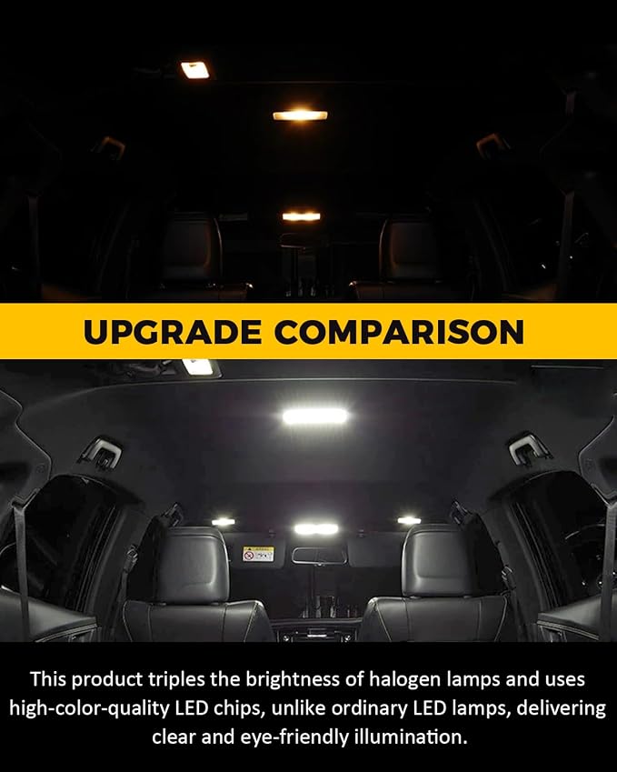 BMT xms Car Interior LED Light Replacement for Toyota Corolla 2019-2024,6000K Super Bright Interior Light Bulbs Package, 8pcs