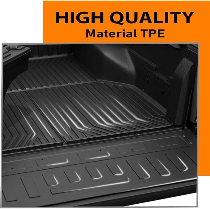 G-PLUS Truck Bed Mat Liner Fit Ford F150 2004-2014 with 5.5FT Bed | All Weather Protection,Non-Slip,Custom Fit Floor Cargo Liners Accessories,TPE Full Coverage,Black
