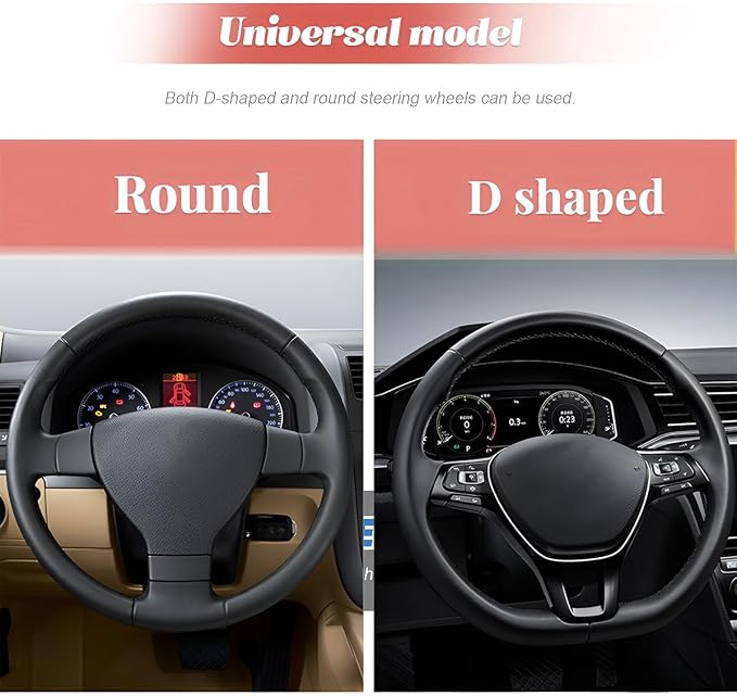 Car Steering Wheel Cover, Breathable Anti-Slip Vehicle Steering Wheel Protector with Inner Ring, Automotive Interior Protective Accessories, Universal for SUV RV Truck (Red)