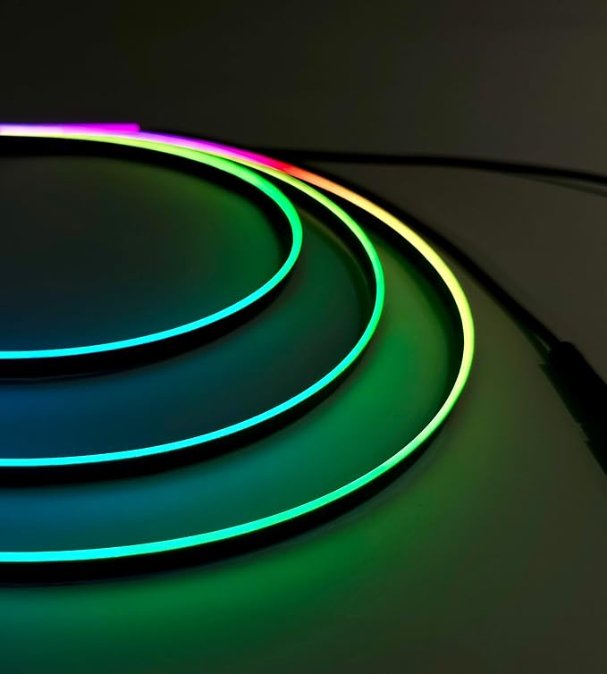 KENANEK 55.12Inch Tesla Interior Lights, 5V USB & Type-C Powered, Acrylic Interior Car LED Strip Lights, App Controlled Music Sync, OEM-Style Ambient Lighting with Dreamcolor Effects (USB-1 Light)