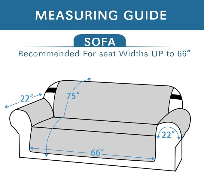 H.VERSAILTEX Reversible Sofa Cover for 3 Cushion Couch Water Resistant Couch Cover for Dogs Non Slip Furniture Protector Cover with Elastic Strap for Pet Cat(Sofa, Grey/Beige)