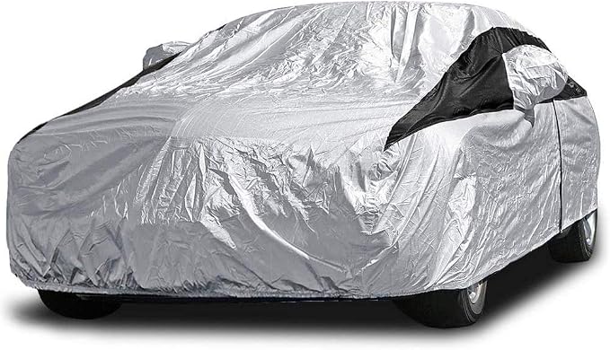 Titan Premium Multi-Layer PEVA Car Cover for Sedans 186-202". Waterproof, UV Protection, Anti-Scratch Protective Lining, Driver-Side Zippered Opening. Fits Camry, Accord and More.
