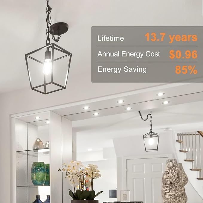 TJOY LED Edison Light Bulbs, E26 Dimmable Vintage Bulb, 8W = 60W Equivalent | Neutral White 4000K, 800LM, E26 Base, ST19/58, 80+ CRI, Clear Glass, Antique Decorative Filament Bulb for Living Room, 6 Pack