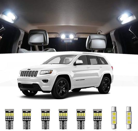 AWALITED 15pcs Interior LED Lights Kit Super Bright Map Dome Bulbs for 2011-2018 2019 2020 Jeep Grand Cherokee all models